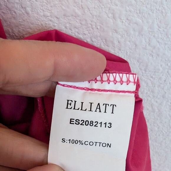 Elliatt Lilith Bardot Neck Off Shoulder Cotton Midi Dress in Fuschia, size S - Picture 7 of 8